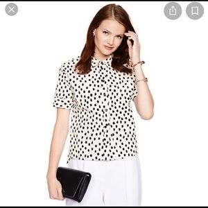 Kate Spade Leopard Dot Short Sleeve Button Down